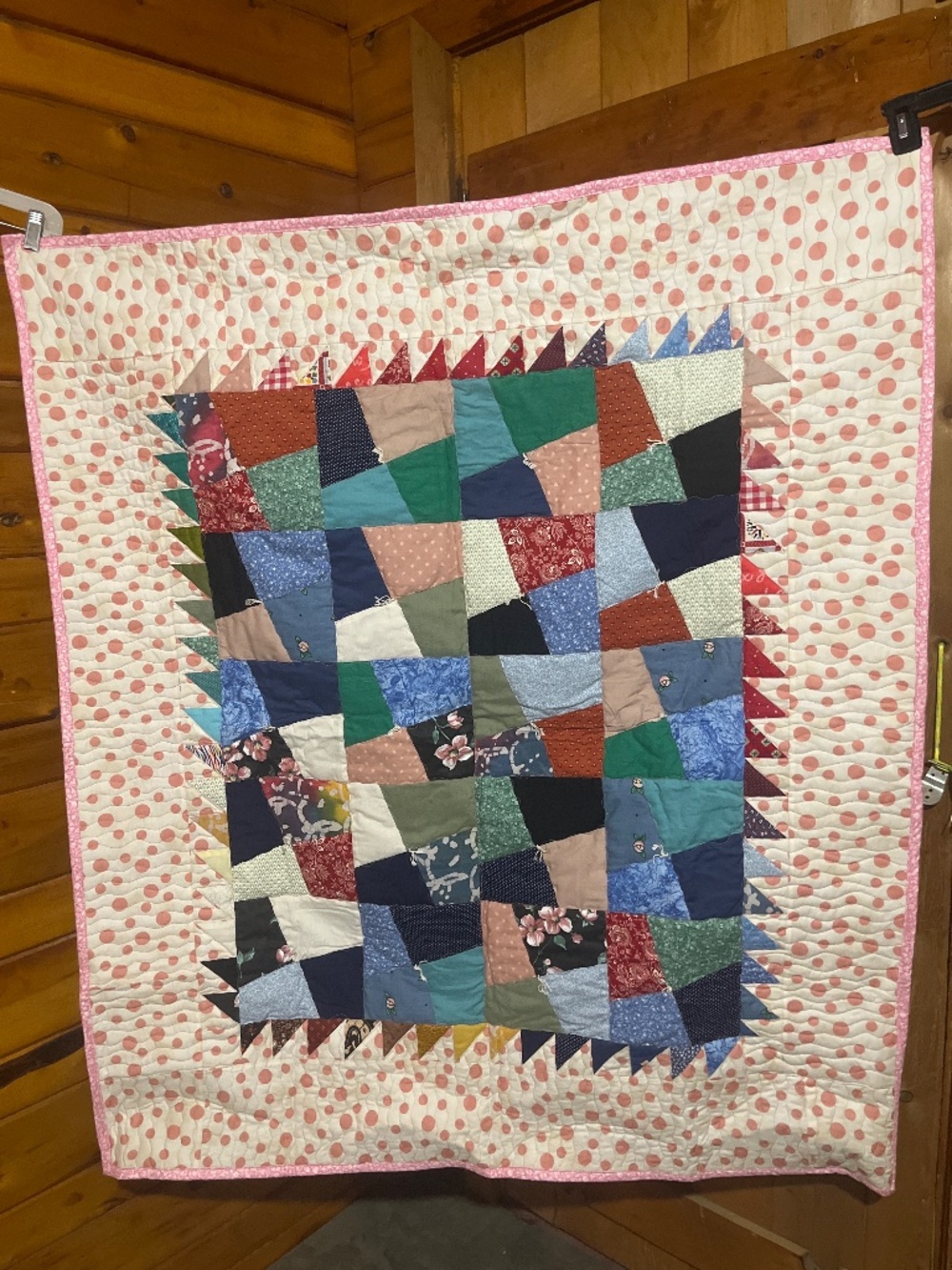 Handmade Lap Quilt with Batik and Floral pieces
